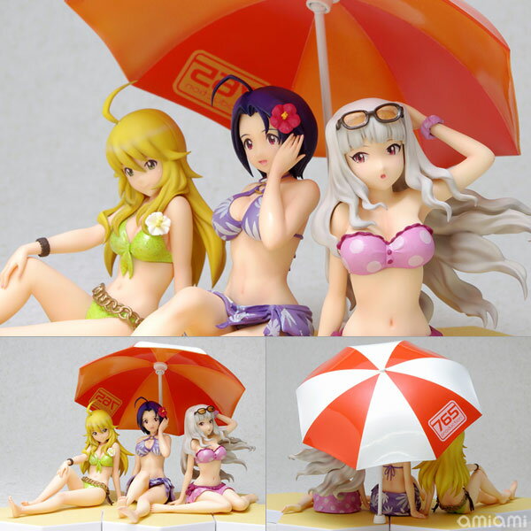 BEACH QUEENS THE IDOLM＠STER 美希・あずさ・貴音 ビーチパラソル付DXセット 1/10 完成品フィギュア[WAVE]《03月予約》