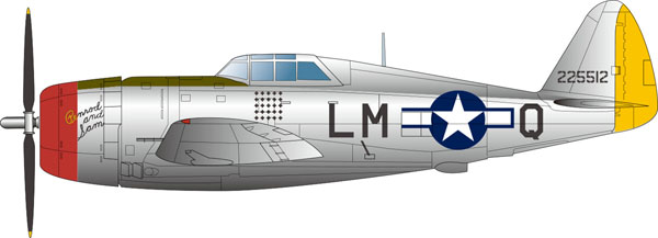 1/144 アメリカ陸軍戦闘機 P-47D サンダーボルト レザーバック “ゼムケズ・ウルフパック パート1” (2機セット) プラモデル[プラッツ]《04月予約》