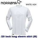 速乾ロングスリーブシャツ【NORRONA】ノローナ/29 tech long sleeve Shirts M White/Ash トレッキング/登山/マウンテンバイク/バイク/ビーチ/速乾シャツ/透湿/速乾/吸汗/メンズ/男性