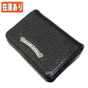 クロムハーツ 財布(Chrome Hearts)カードケースV1・3ポケットワイド・スクロールブラック・ヘビーレザーウォレット(メンズ)(クロム・ハーツ)(名刺入れ)