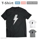 Tシャツ メンズ レディース 半袖 おしゃれ プリント クルーネック ブラック ホワイト グレー 綿100% コットン 春 夏 春服 夏服 メンズファッション カジュアル カミナリ Thunder 雷 モノクロ デザイン