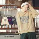 スウェット / CUBE SUGAR 30/10裏毛ロゴプリントクルーネックスウェット (4色): レデ