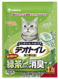 【月間特売】ユニチャーム　1週間消臭・抗菌デオトイレ　飛び散らない緑茶成分入り・消臭サンド 2L