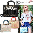 6ヶ月間保証付ニコールリー専門店 nicole leeバッグ&財布トップクラスの品ぞろえ! ニコルリー キラキラスパンコール ハンドバッグ ショルダー付 クリスマスプレゼントにも