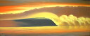 バリアート絵画特大横『Big Wave in Sunset』WindySpecial Order作品[額横約134cmx縦63cm] アジアン 雑貨 バリ 雑貨 タイ 雑貨 アジアン インテリア