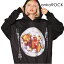 ankoROCK アンコロック パーカー プルオーバーパーカー トップス メンズ レディース 原宿系 秋 冬 秋服 冬服 長袖 ロング丈 大きいサイズ ビッグシルエット プリント 黒