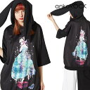 ankoROCK アンコロック メンズ うさ耳 パーカー レディース カットソー ユニセックス 服 ブランド 半袖 大きいサイズ ビッグシルエット 黒 ブラック プリント 女の子 ガール シンデレラ