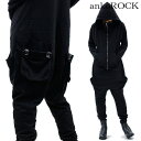 ankoROCK アンコロック つなぎ メンズ つなぎ レディース カバーオール 黒 ツナギ ブラック