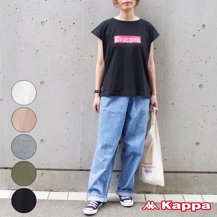 kappa OMINI オミニ レディース ファッション 20代 30代 Tシャツ トップス 半袖 フレンチスリーブ ロゴT ビッグロゴ 別注 アンルル anlulu プチプラ