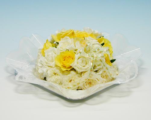 【お誕生日のお花】バースデーフラワーケーキホワイトイエロー【1014PUP5】25％OFF【品質保証★花】