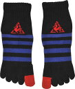 ◇ルコック スポーツソックス ジュニア ENFANT 5本指ソックス QB910165J-BLK