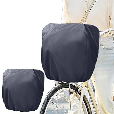 BUQIREN 自転車カゴカバー 防水 前後兼用 バスケットカバー 自転車 かごカバー かぶせるだけの簡単装着 ブラック ひったくり (2個セット)