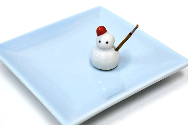 【日本香堂の香立て】陶器香皿&雪ダルマ香立（雪だるま）