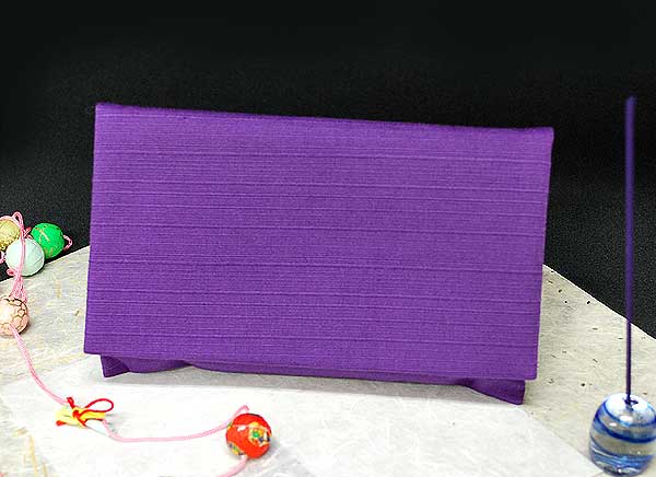 【念珠入れ（数珠入れ）】紬の数珠入れ（大サイズ）　カラー/紫■メール便対応商品■