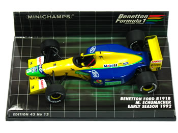 ミニチャンプス 1/43 ベネトン フォード B191B No.19 M.シューマッハ 1992