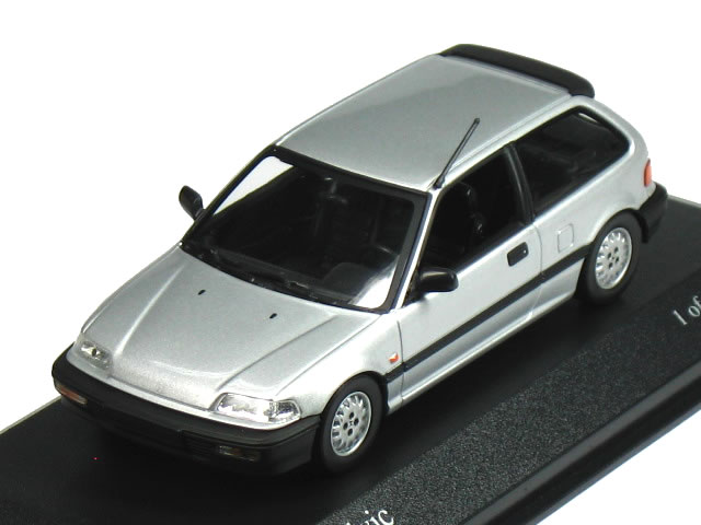 ミニチャンプス 1/43 ホンダ シビック 1990 シルバー