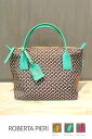 日本正規代理店品【ROBERTA PIERI】ロベルタ ピエリ☆ナイロントートBAG【MINI DUFFLE】(TATAMI×カラーハンドル/3col.)◆送料無料◆