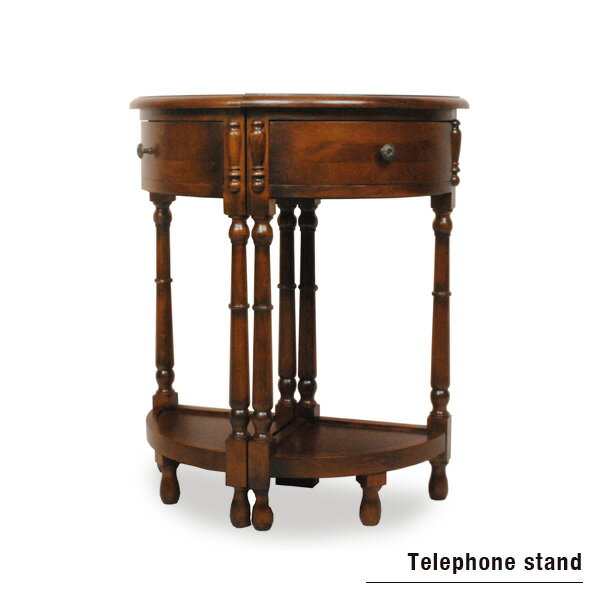 【送料込】 コーナー 電話台 2点 分割 fax台 サイドテーブル アンティーク調 引き出し 収納 木製 クラシック ヨーロピアン 高級感 単品 オーク材 ソファサイドテーブル ベッドサイドテーブル 個性的 シンプル モダン インテリア かわいい おしゃれ 送料無料