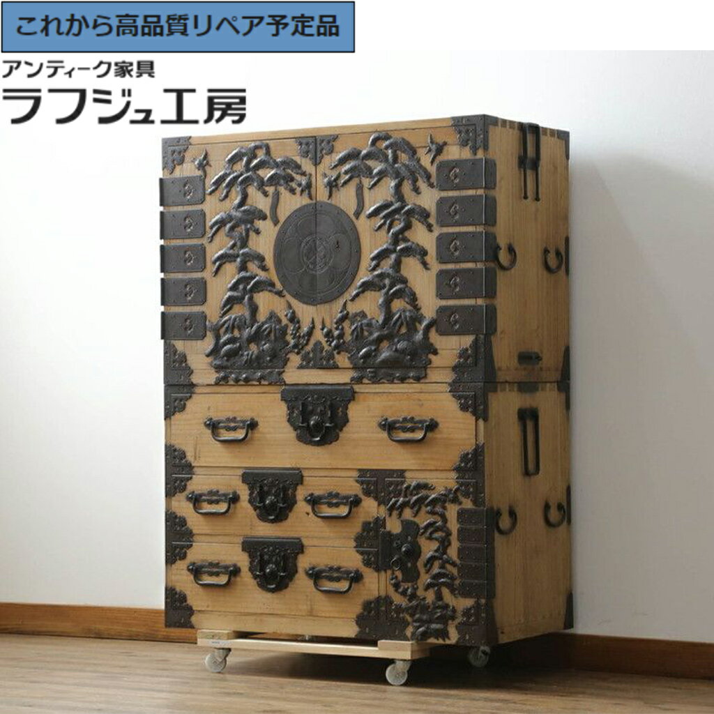 ★事前問合せ必須★ 和製アンティーク 観音箪笥 激レア 最上手 庄内地方 酒田 総桐材 r-074152