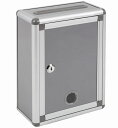 鍵付きBOX (募金箱 応募箱 投票箱 投函箱 アンケートボックス 多目的ボックス) シルバーグレー W22cm H29cm【1_aokua_0001】