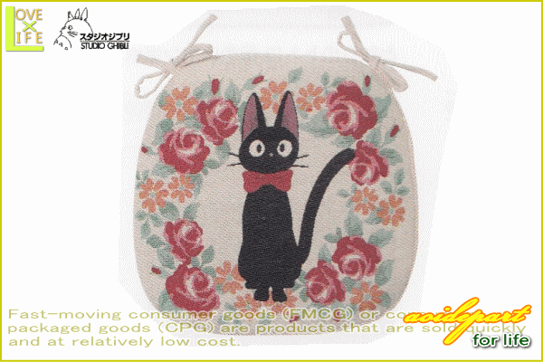 【スタジオジブリ】【魔女の宅急便】ジジ シートクッション【バラの中で】【ぬいぐるみ】【クッション】【ジブリ】【アニメ】【グッズ】【映画】【贈り物】【キャラクター】【かわいい】スタジオジブリより人気キャラを集めました 高級感があるゴブラン織りクッション