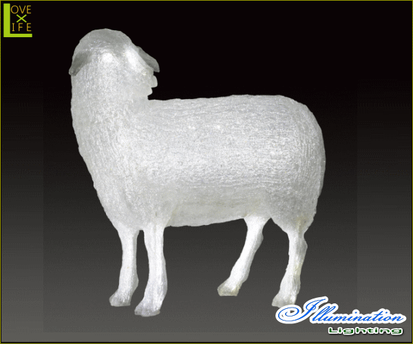 【LED】【イルミネーション】【大型商品】LEDクリスタル ヒツジ【A】【ひつじ】【羊】【リアル】【立体】【キュート】【置物】【アニマル】【動物】【電飾】【モチーフ】【クリスマス】【クリスタル】【かわいい】今年もかわいいイルミネーションで飾り付け