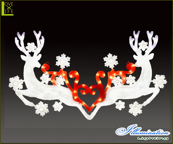 【イルミネーション】LEDクリスタル ダブルトナカイ【トナカイ】【リース】【玄関】【2D】【アニマル】【動物】【アート】【輝き】【電飾】【モチーフ】【クリスマス】【クリスタル】【かわいい】かわいい装飾リースでクリスマスが一層華やかに演出できます