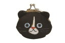 【ECOUTE】【エクート】フェイスガマグチポーチ【くろ】【minette】【ポーチ】【小銭入れ】【がま口】【サイフ】【ねこ】【ミネット】【ネコ】【猫】【グッズ】【かわいい】