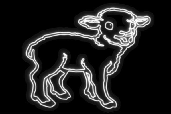 ネオン　子やぎ子ヤギ　ヤギ　やぎ　Goat　ゴウト　アニマル　動物　ネオンライト　電飾　LED　ライト　サイン　neon　看板　イルミネーション　インテリア　店舗　ネオンサイン　アメリカン雑貨　おしゃれ