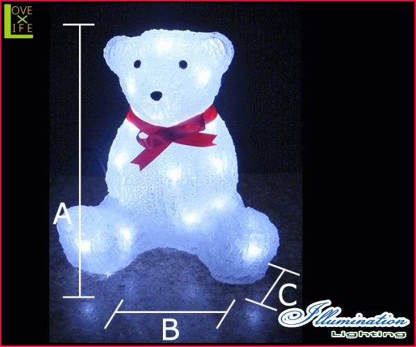 【20 】クリスタル ベアー【モチーフ】【動物】【アニマル】【クマ】【くま】光るテディベア!プレゼントにも喜ばれます♪【2013年新作】【送料無料】【セール】【イルミネーション】【クリスマス】【LED】【特価】【最安値】