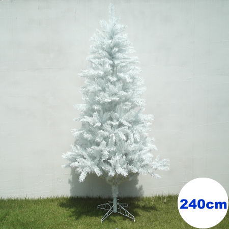 【人工植物】 【クリスマスツリー】 ミックスツリー ホワイト 240cm【smtb-s】カットの違う2種類の葉材を使用することで天然に近い質感を醸し出しています。