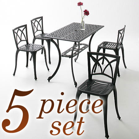 【送料無料】《ガーデンファニチャー/ガーデンテーブルセット》G-Style リーリオダイニングテーブル 5点セット