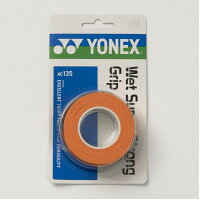 ヨネックス（YONEX）ウェットスーパーストロンググリップ（3本入り）（AC135）160：ブライトオレンジ●テニス・バドミントン/オーバーグリップ（3本入り）（y1301b）【P8T】【P50904】の画像