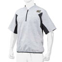 ミズノ(MIZUNO)★ミズノプロ R-LINE 展示会限定品★ハーフZIPジャケット・半袖(12JE7J8303)03:シルバーグレー杢●野球・ソフトボール/トレーニングジャケット【2017年モデル】