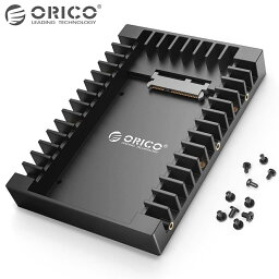 ORICO 1125SS <strong>2.5</strong> → 3.5 変換<strong>マウンタ</strong> <strong>2.5</strong>インチ 3.5インチ 変換 <strong>マウンタ</strong> HDD SSD SATA 内蔵 HDDケース SSDケース デスクトップ ブラケット ネジ付き ブラック 1125SS-JP-BK オリコ (C)