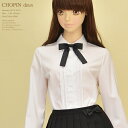 1473-2501【ネコポス対応可】冠婚葬祭に!フォーマル 白 ブラウス 黒リボン付 長袖 CHOPIN deux ショパン ドゥ 140 150 160cm