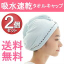 【 送料無料 】 2個セット 吸水 ヘアキャップ マイクロフ...