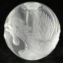 水晶14mm 素彫り 鳳凰 【彫刻 一粒売りビーズ】 天然石 パワーストーン