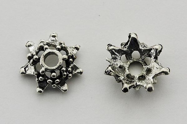 [20個セット]｜ビーズキャップ｜星型タイプ1｜(銀色)｜9mm｜アクセサリー｜製作パーツ｜【Aug08P3】