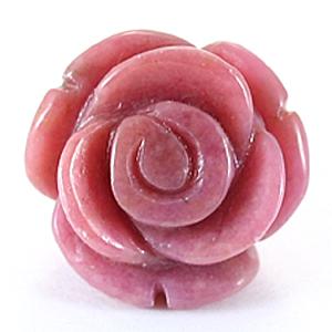 【モチーフビーズ】薔薇 (立体) 10mm　ロードナイト｜一粒売り｜メール便OK｜風水｜開運｜パワーストーン｜【Aug08P3】