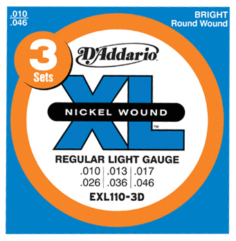 D'Addario EXL110-3D　3セット1パック弦REGULAR LIGHT GAUGE