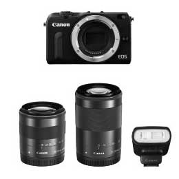 【送料無料】Canon EOS M2 ダブルズームキット [ブラック] デジタル一眼（ミラ…...:arai:10315423