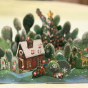 立体クリスマスカード(森の中のサンタハウス)【グリーティング...