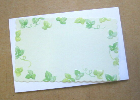 ミニメッセージカード「グリーンの蔓と葉っぱ」