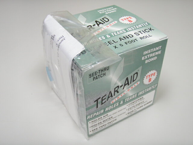 粘着力・防水性も抜群のリペアテープが登場！　TEAR-AID（ティアエイド）　BOX　Bタイプ驚きの粘着力！紫外線にも強く、防水も高いリペアテープ