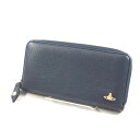 【価格見直し】【2023/03/14】Vivienne Westwood / ヴィヴィアンウエストウッド ■ORB ラウンドファスナー長財布 レザー ネイビー 【財布/サイフ/ウォレット/wallet/コイン】 ブランド【中古】