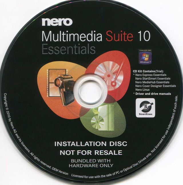 NERO 10 ESSENTIALS OEM (高機能DVDライティングソフト・Windows7対応) Nero Multimedia Suite 10 Essentials即納です！高機能で操作もわかりやすく根強い人気を誇るソリューションパック！これ1枚でリッピング、書込、編集、共有、アップロードを行うことができます！