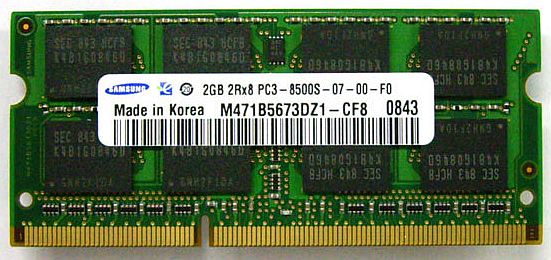 [SAMSUNG ORIGINAL] SODIMM DDR3 PC3-8500 2GB (1066)