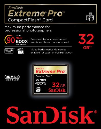 [Sandisk] SDCFXP-032G-X46 600倍速CFカード Extreme Pro 32GB (新型90MB/s仕様 UDMA6対応)