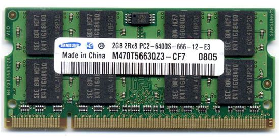 [SAMSUNG ORIGINAL] サムスン純正品 SODIMM DDR2 PC2-6400 2GB (800)高品質 Samsung（サムスン）純正モジュール！送料全国一律\490（離島除く）即納です！